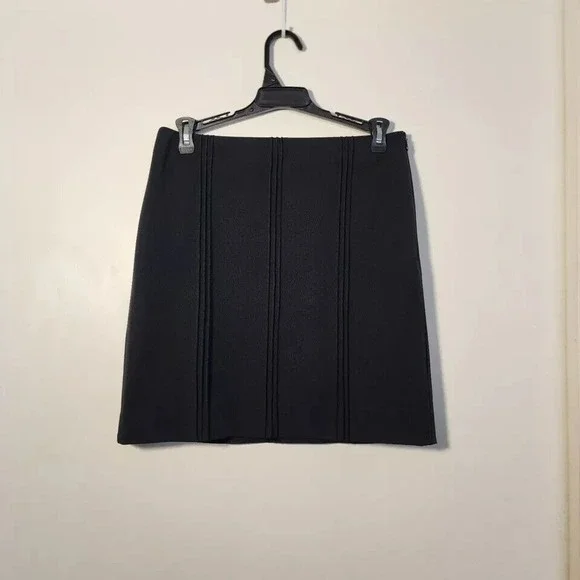 Vtg Y2K Ralph Lauren‎ Green Tartan Label Black Nylon Spandex Mini Skirt Size 0 - Picture 3 of 5